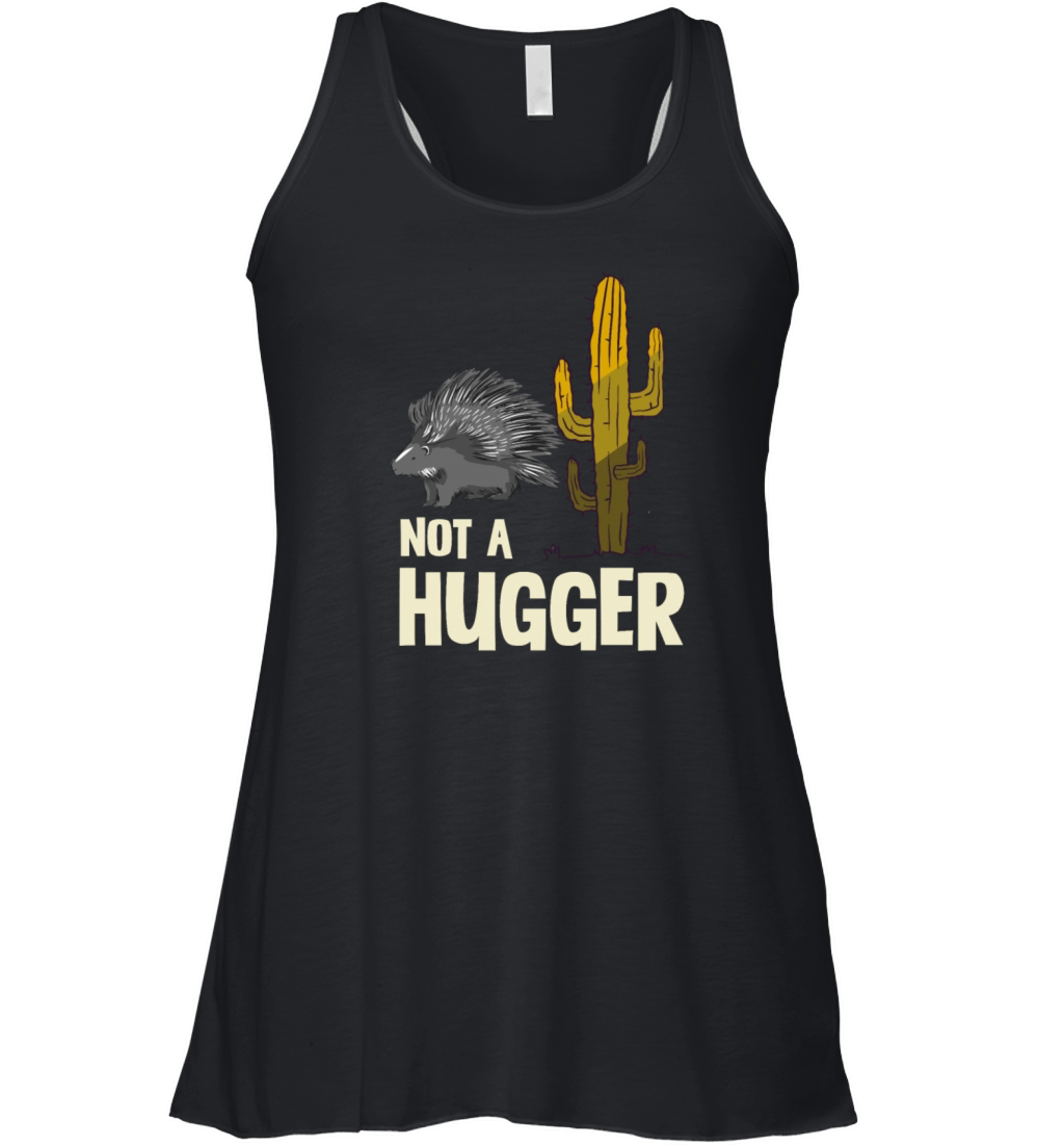 Not A Hugger Porcupine Cactus Humor Graphic Women's Flowy Tank Top