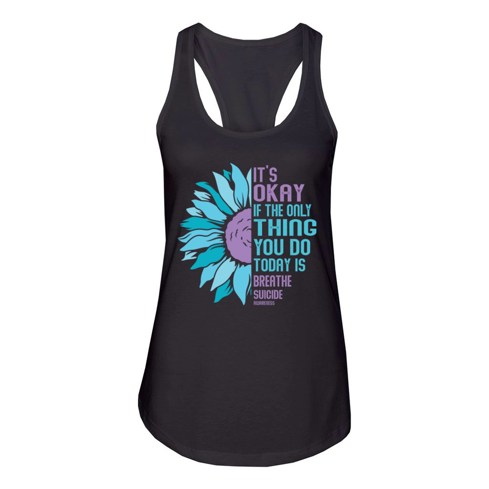 Mental Health Warrior Purple and Teal Women's Racerback Tank