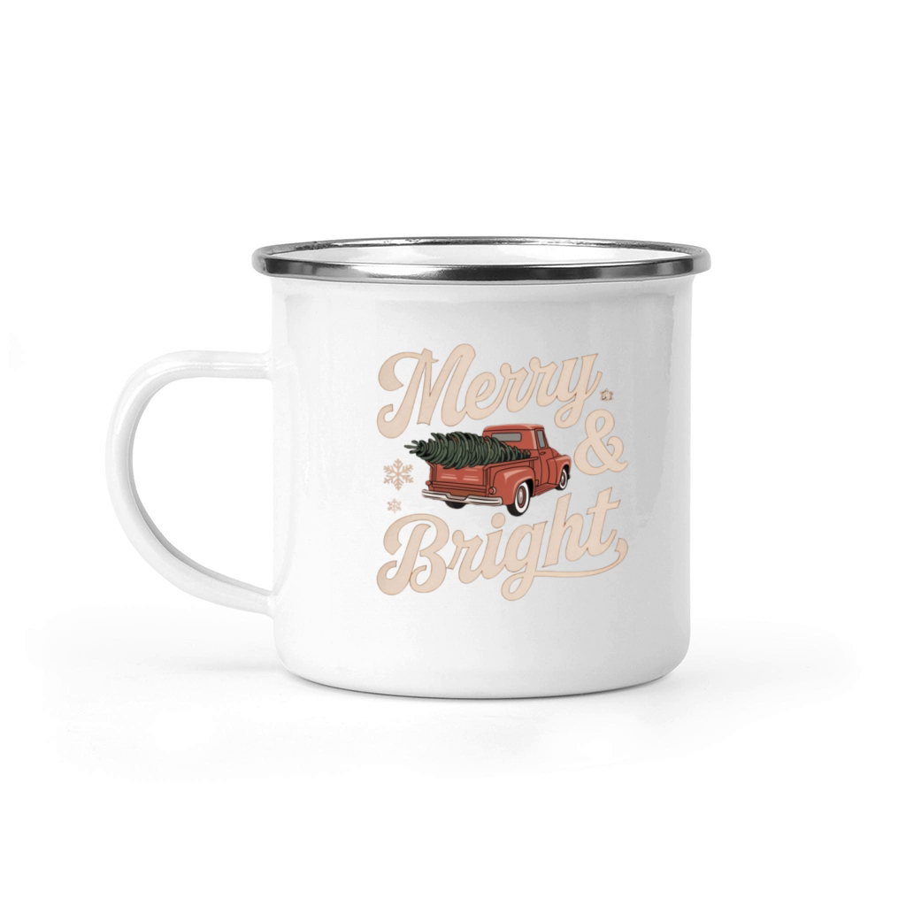 Retro Christmas Vibes Camping Mug