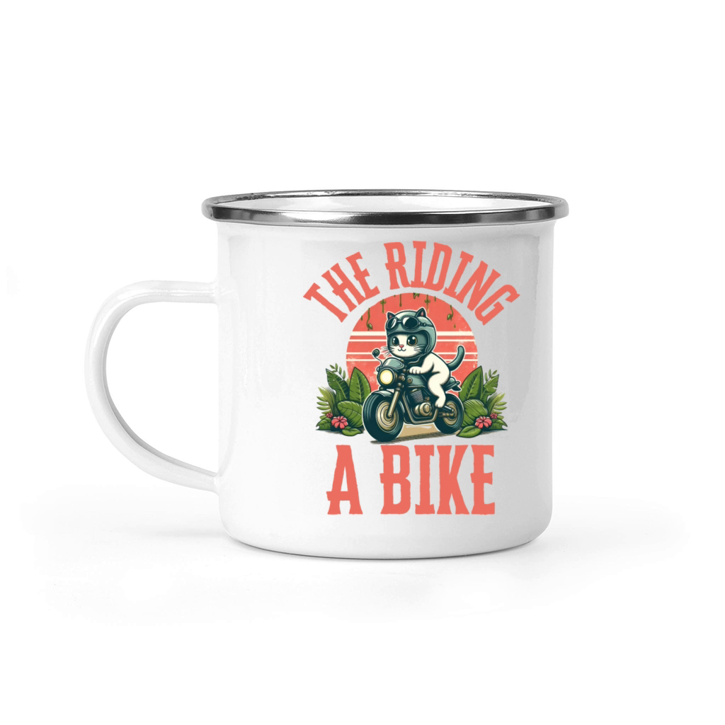 the riding a bike Camping Mug