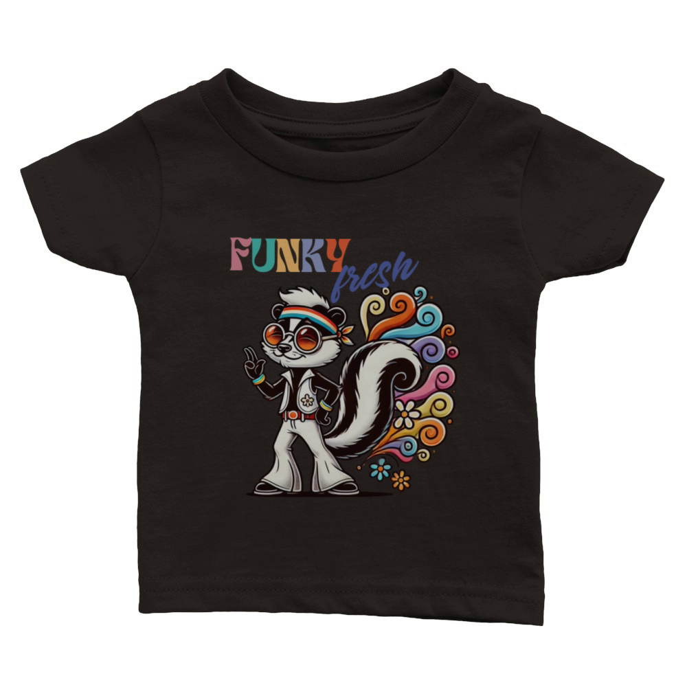 Funky Fresh Skunk Retro Vibes Classic Baby Crewneck T-shirt
