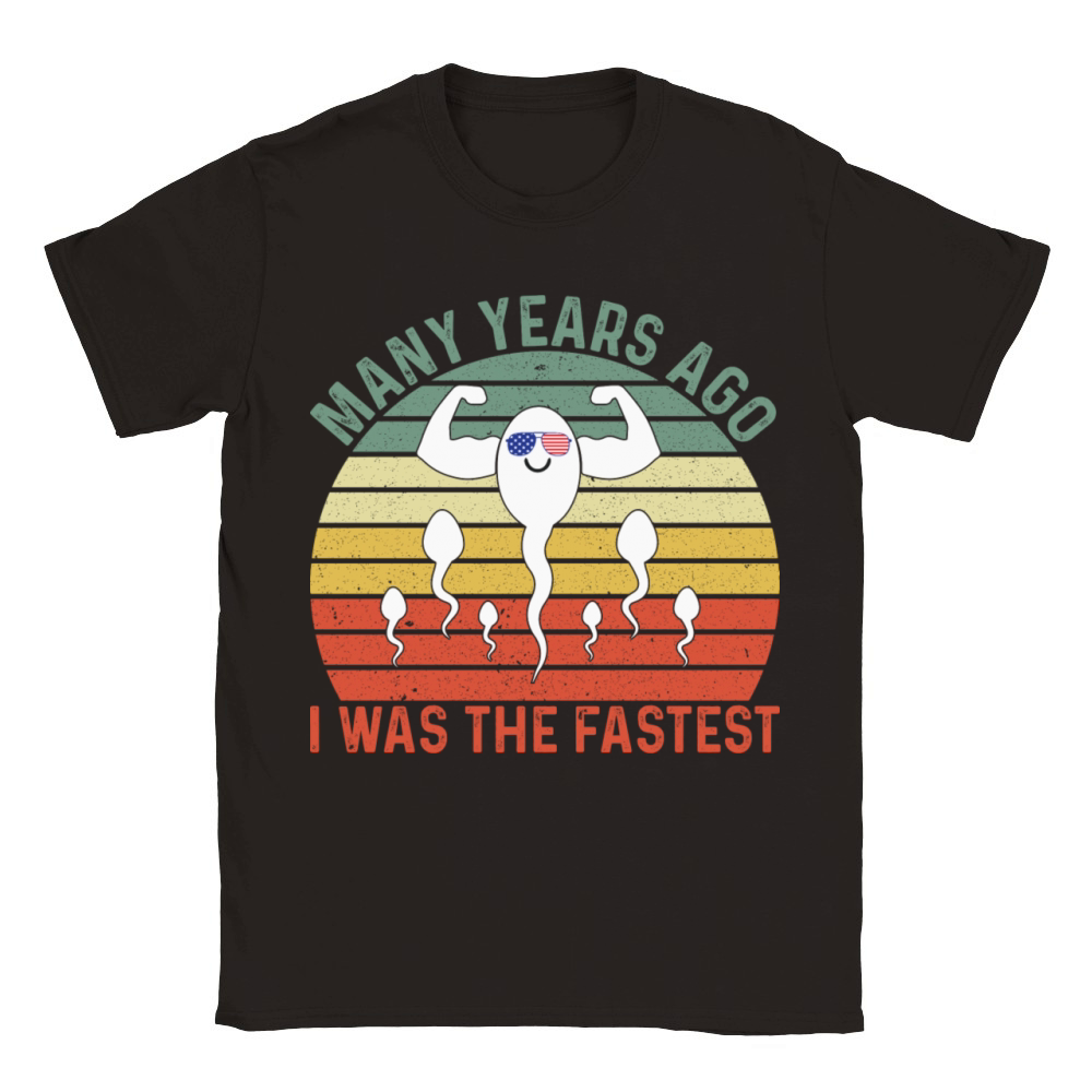 Many Years Ago I Was the Fastest Dad Husband lover Classic Kids Crewneck T-shirt