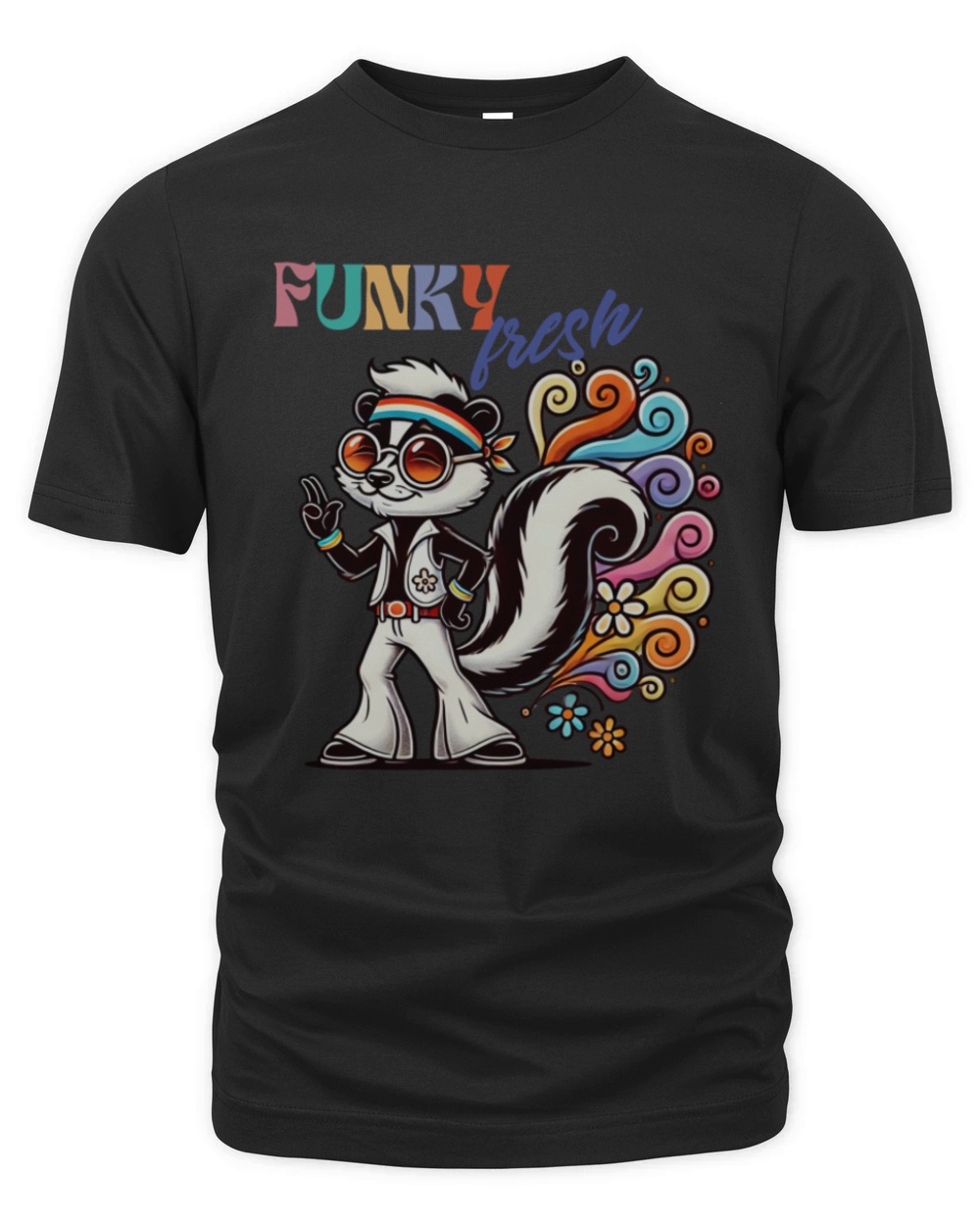 Funky Fresh Skunk Retro Vibes Organic Unisex T-shirt