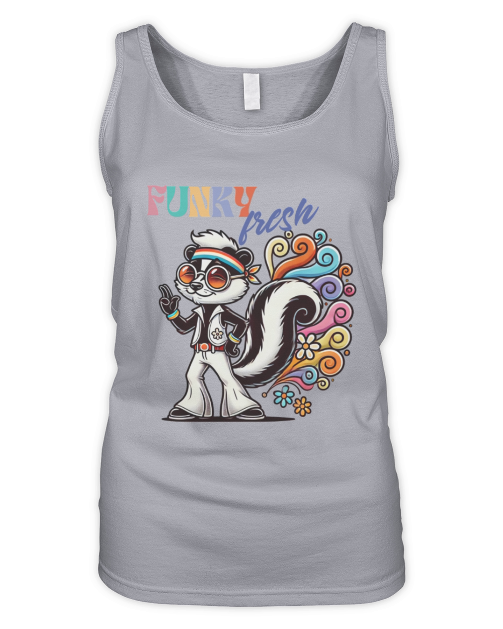 Funky Fresh Skunk Retro Vibes Organic Women's Tank Top
