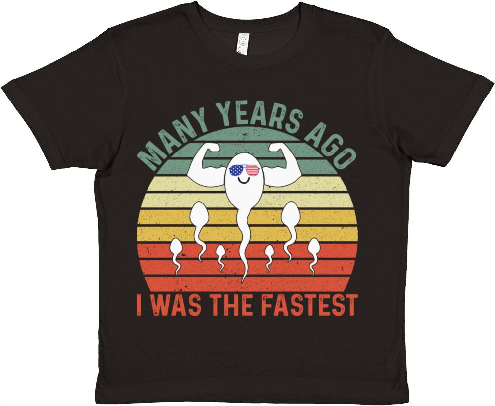 Many Years Ago I Was the Fastest Dad Husband lover Premium Kids Crewneck T-shirt