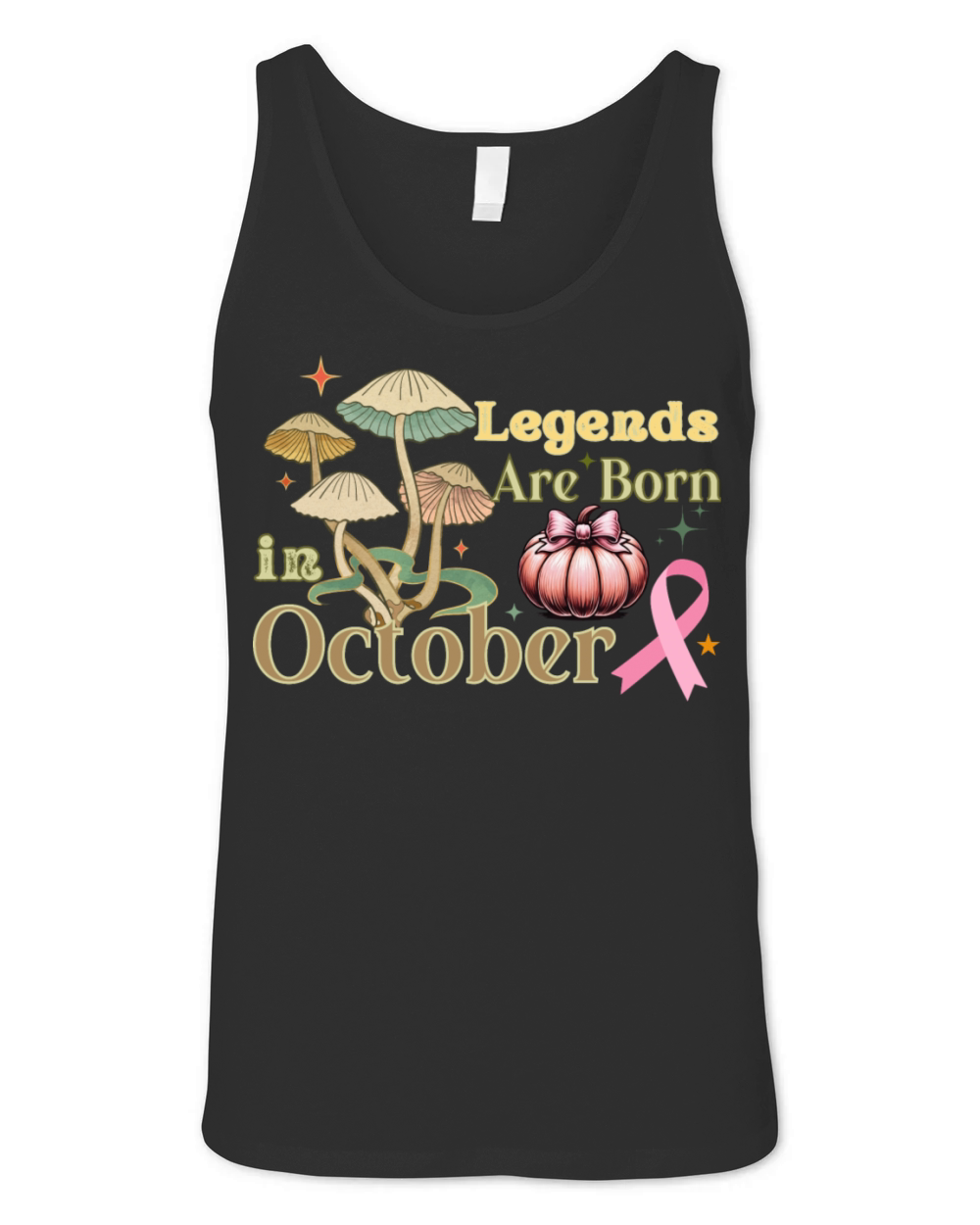 Legends Are Born In October Breast Cancer Design Unisex Jersey Tank