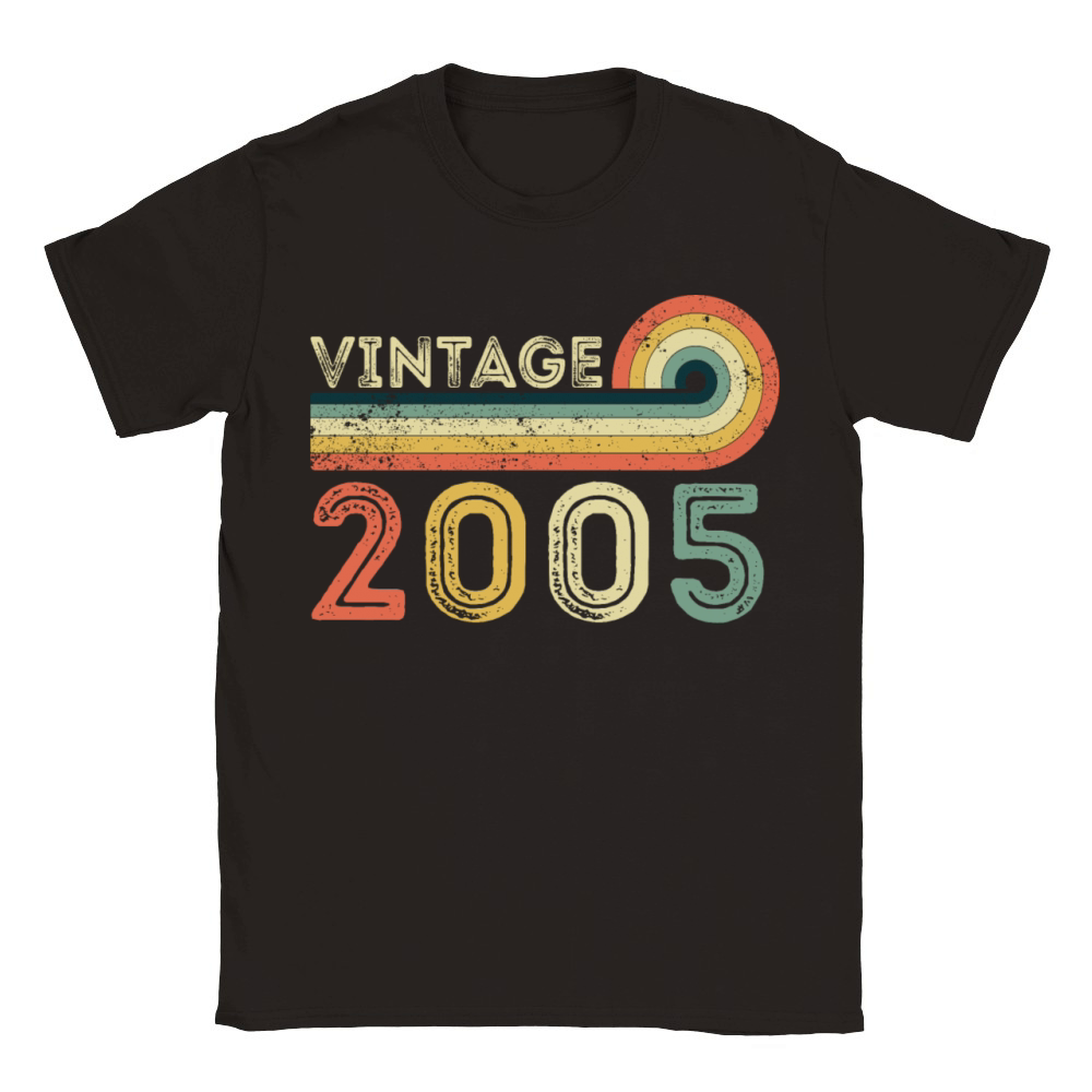 Vintage 2005 Born in 2005 Birthday Bday Gift Classic Kids Crewneck T-shirt