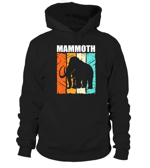 Retro Vintage Woolly Mammoth Elephant Silhouette Hoodie Unisex