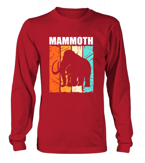 Retro Vintage Woolly Mammoth Elephant Silhouette Long sleeved Unisex