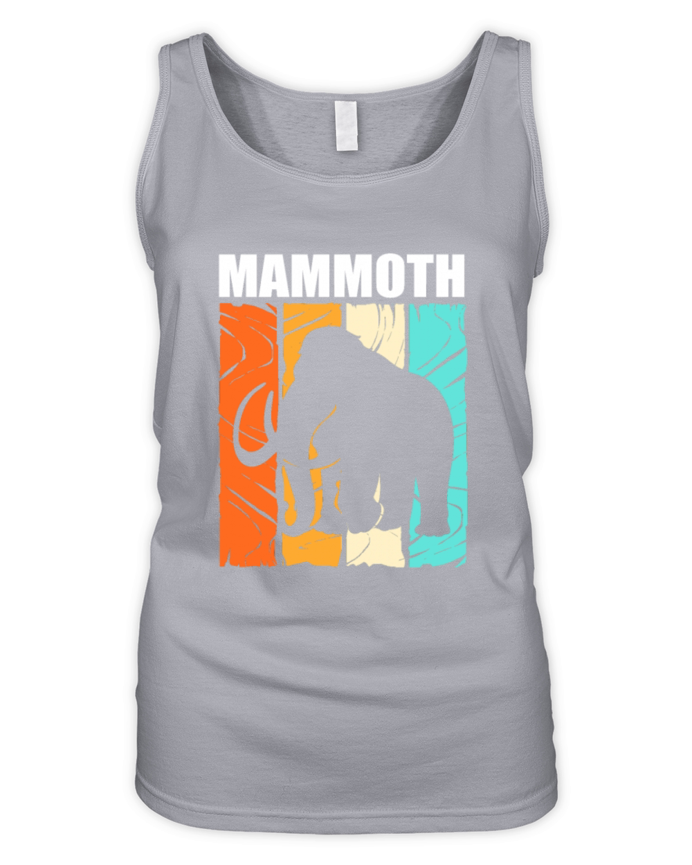 Retro Vintage Woolly Mammoth Elephant Silhouette Organic Women's Tank Top