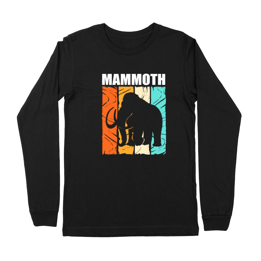 Retro Vintage Woolly Mammoth Elephant Silhouette Premium Long Sleeve