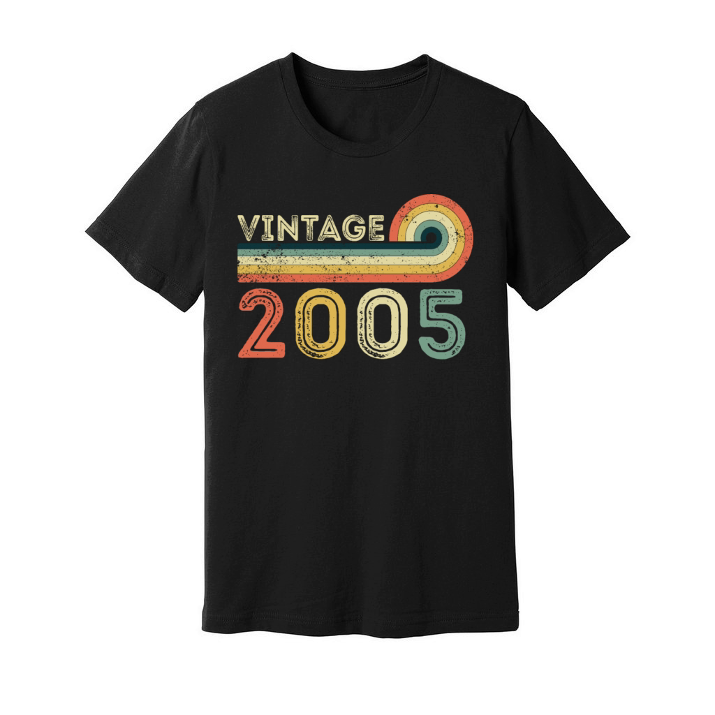 Vintage 2005 Born in 2005 Birthday Bday Gift Unisex Jersey Tee