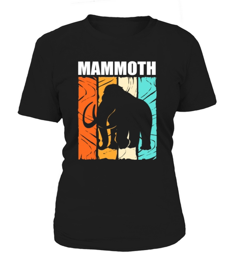 Retro Vintage Woolly Mammoth Elephant Silhouette Women's T-Shirt