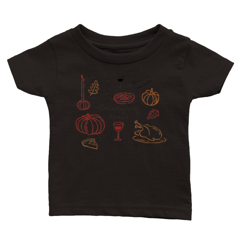 Thanksgiving Day Minimalist Classic Baby Crewneck T-shirt