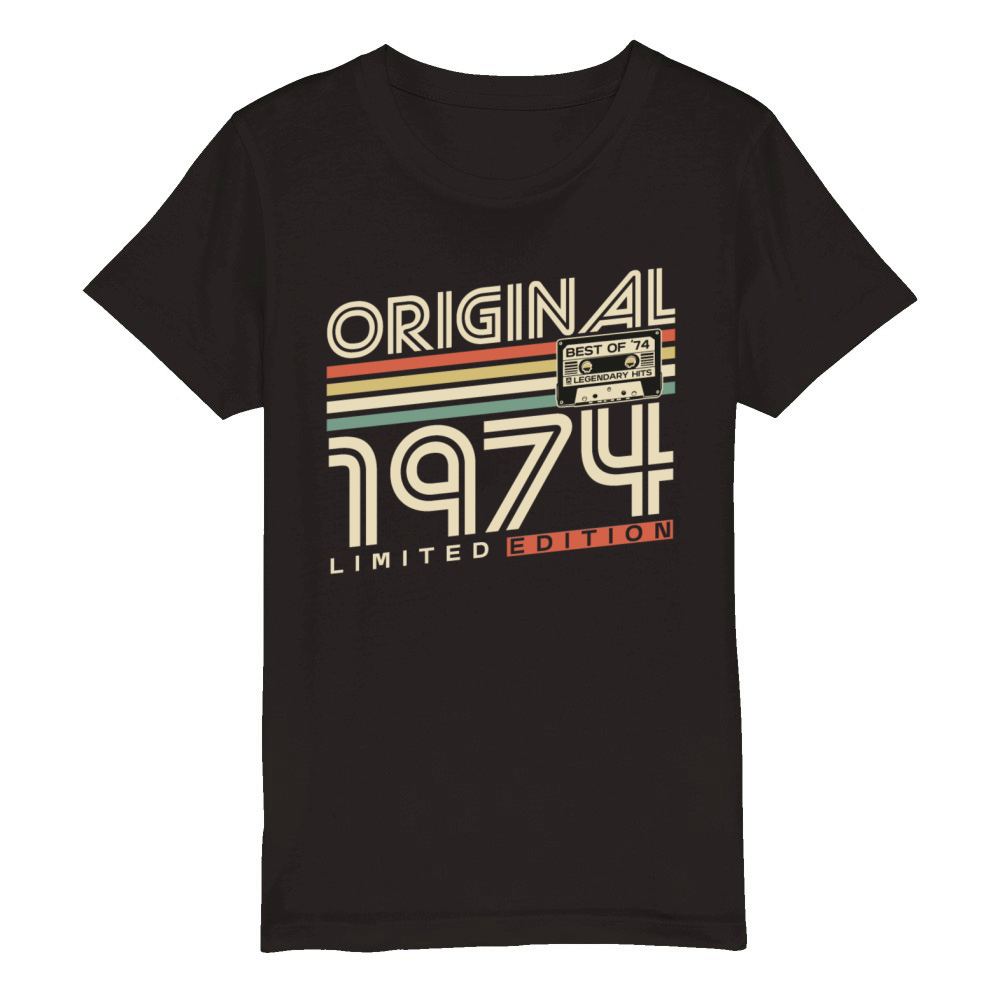 Original 1974 Vintage Retro 50th birthday Organic Kids Crewneck T-shirt