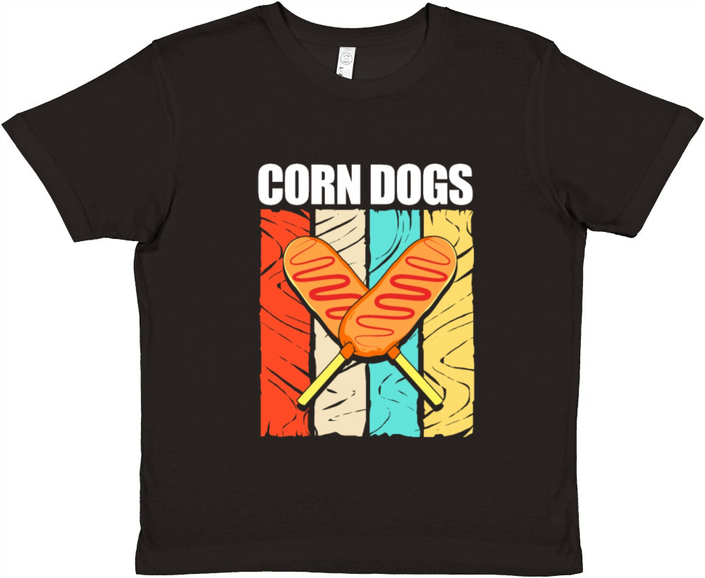 Retro Vintage Stick Food Lover Corn Dogs Premium Kids Crewneck T-shirt