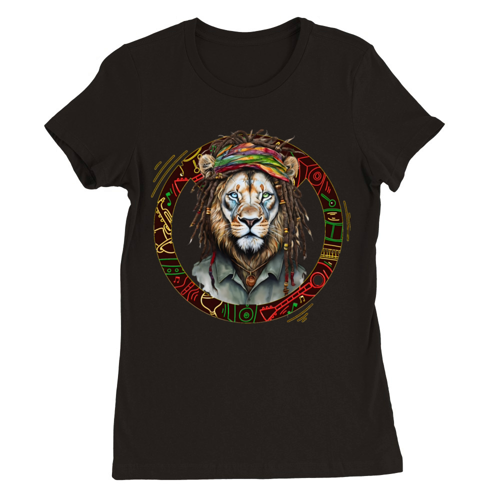 Rasta Lion Premium Womens Crewneck T-shirt