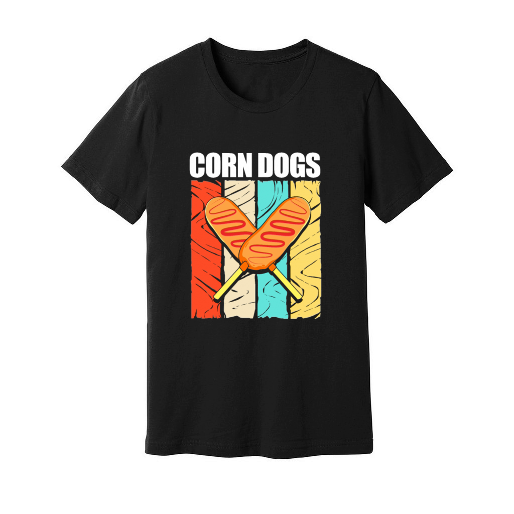 Retro Vintage Stick Food Lover Corn Dogs Unisex Jersey Tee