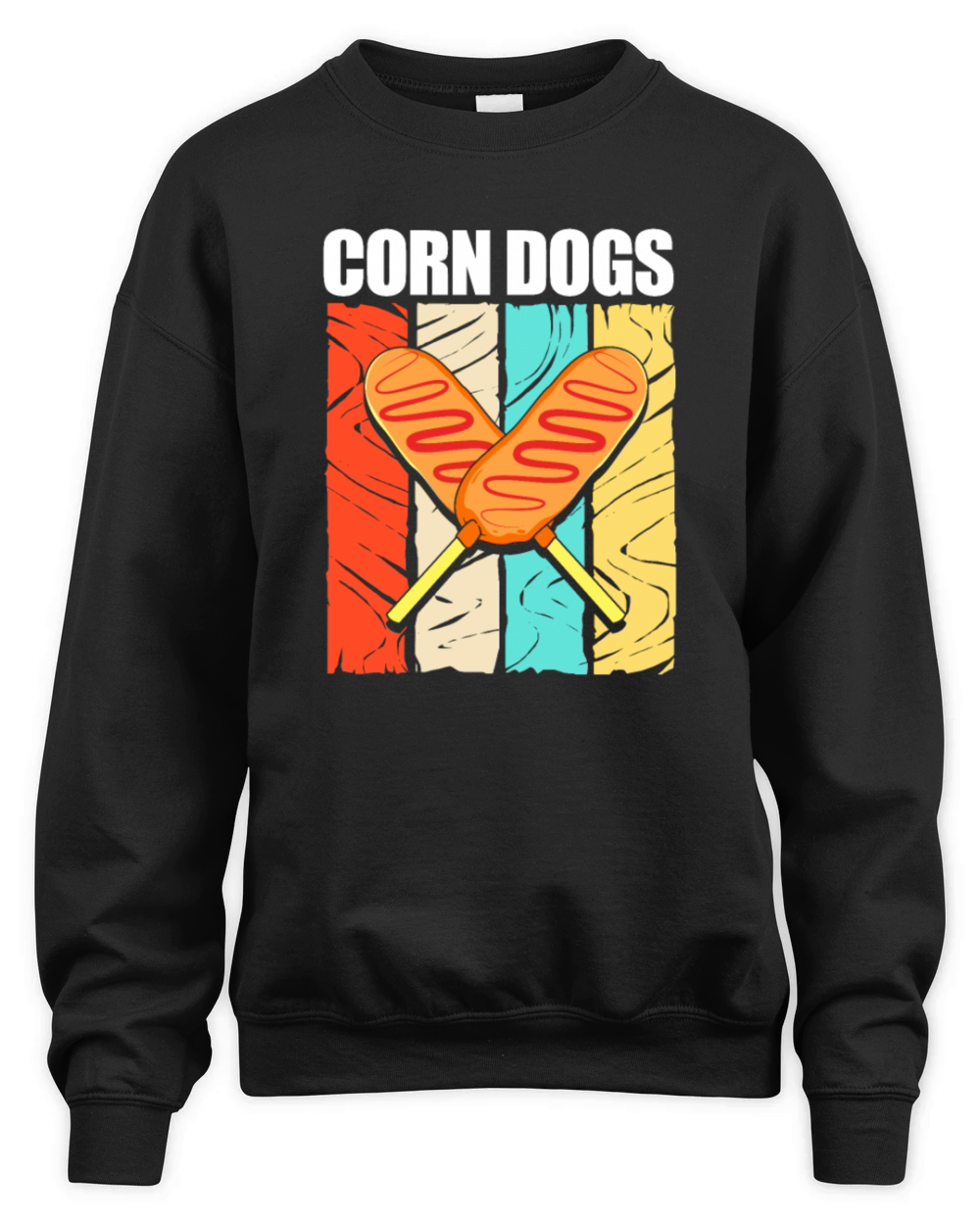 Retro Vintage Stick Food Lover Corn Dogs Unisex Premium Crewneck Sweatshirt