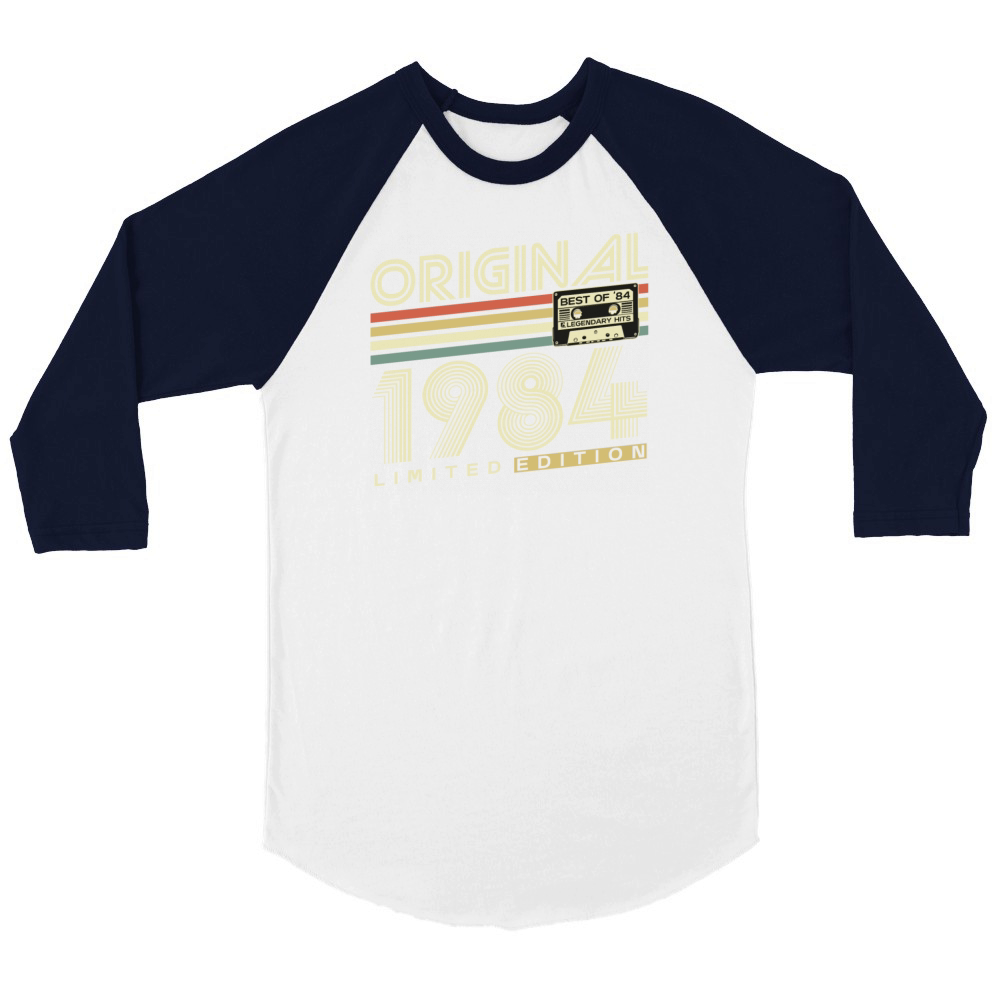 Original 1984 Vintage Retro 40th Birthday Unisex ¾ sleeve Raglan T-shirt