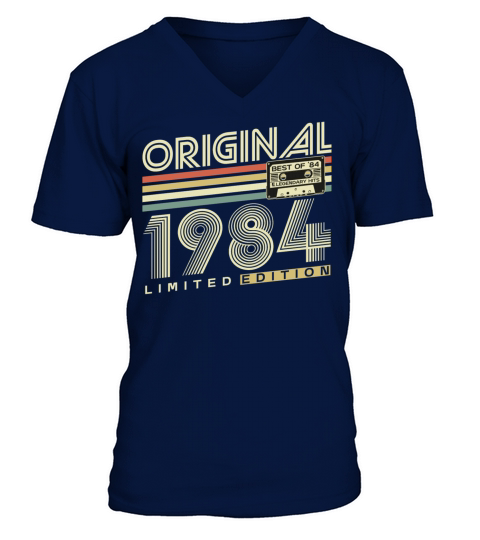 Original 1984 Vintage Retro 40th Birthday V-Neck T-shirt