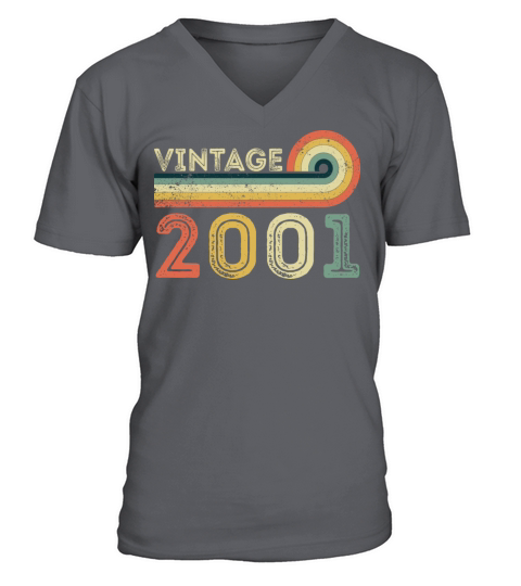 Vintage 2001 Born in 2001 Birthday Gift V-Neck T-shirt