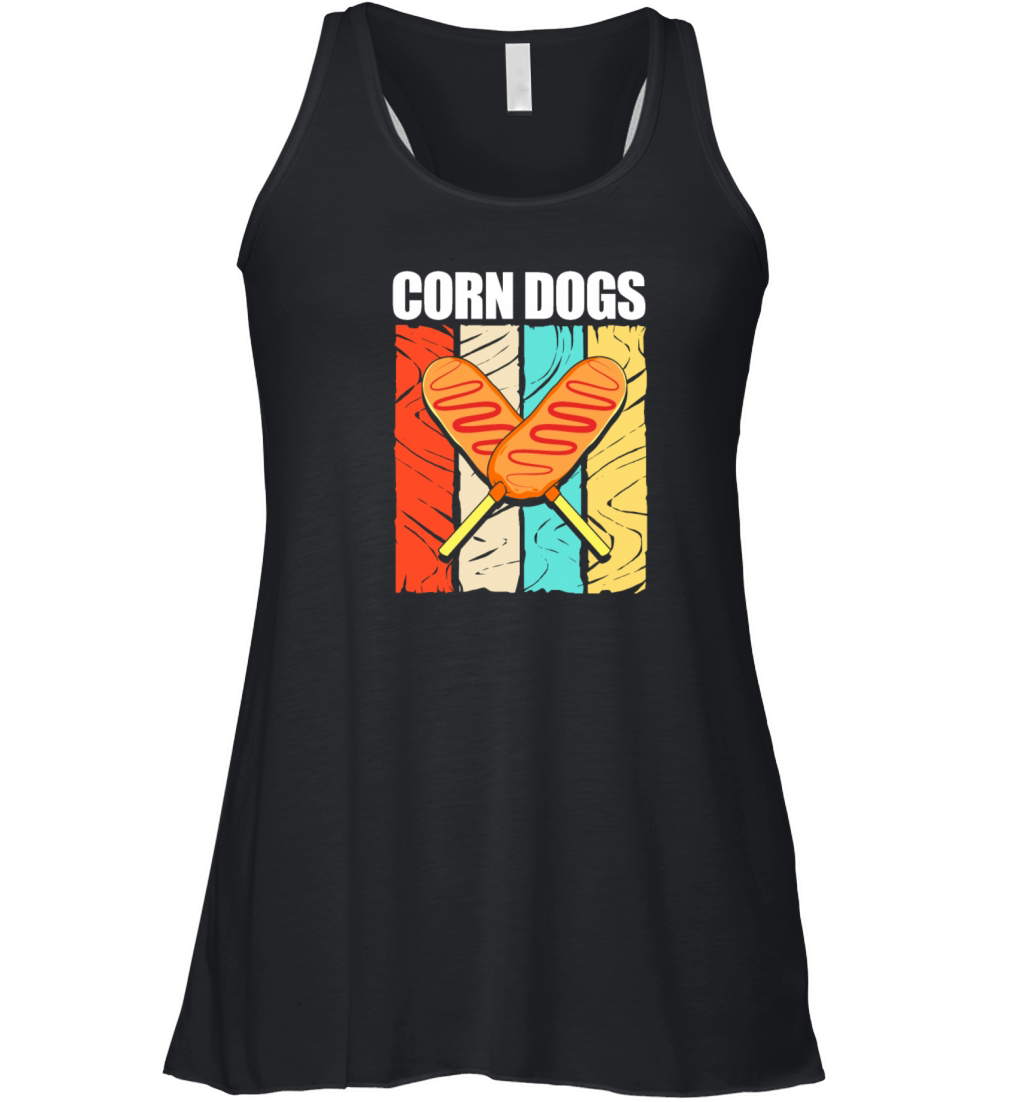 Retro Vintage Stick Food Lover Corn Dogs Women's Flowy Tank Top