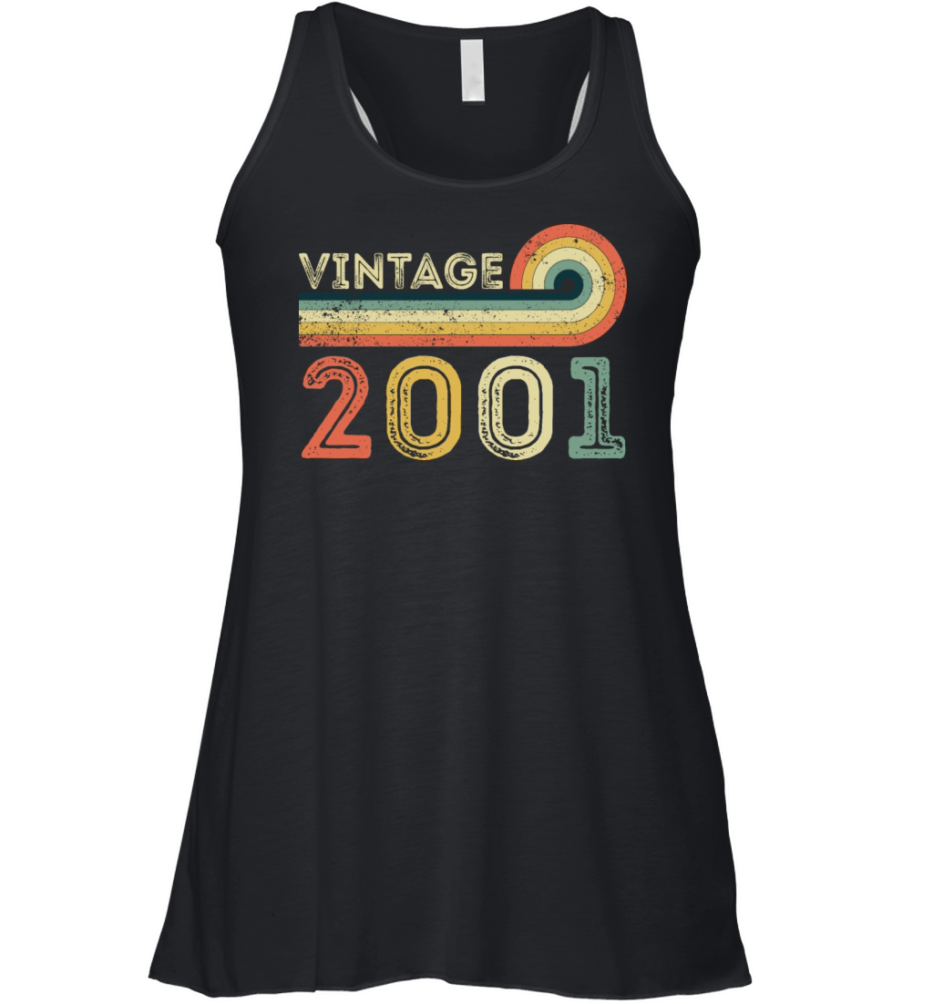 Vintage 2001 Born in 2001 Birthday Gift Women's Flowy Tank Top