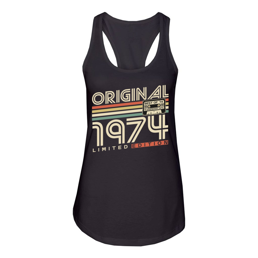 Original 1974 Vintage Retro 50th birthday Women's Racerback Tank