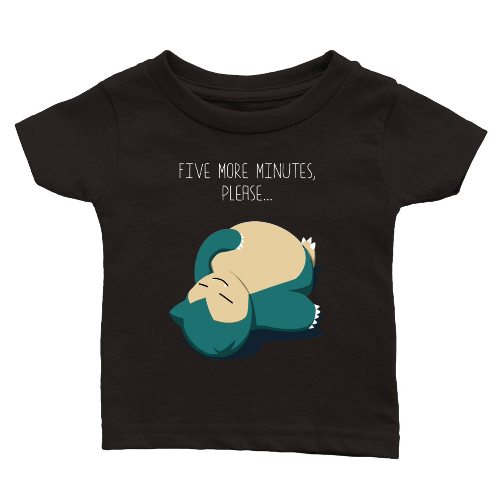 Snorlax Five More Minutes Please Men's Classic Baby Crewneck T-shirt