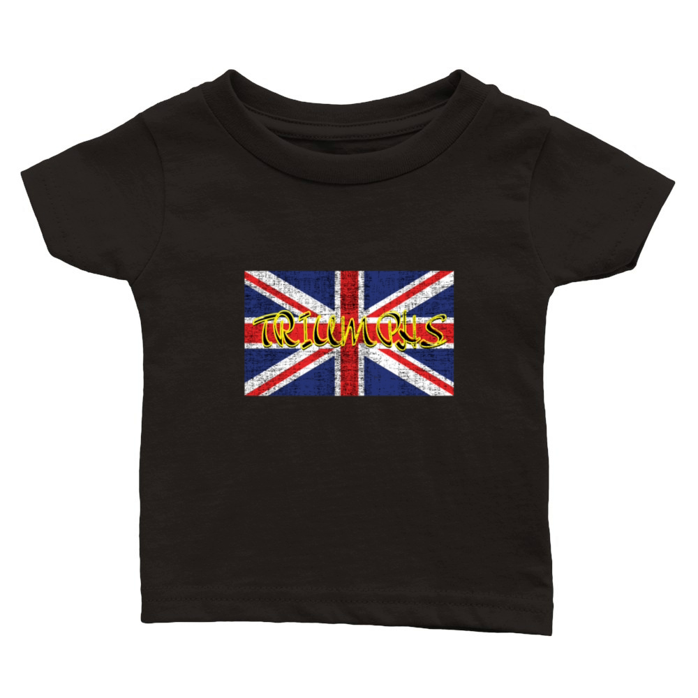 Triumphs Vintage England Flag Motorcycles Lover Classic Baby Crewneck T-shirt