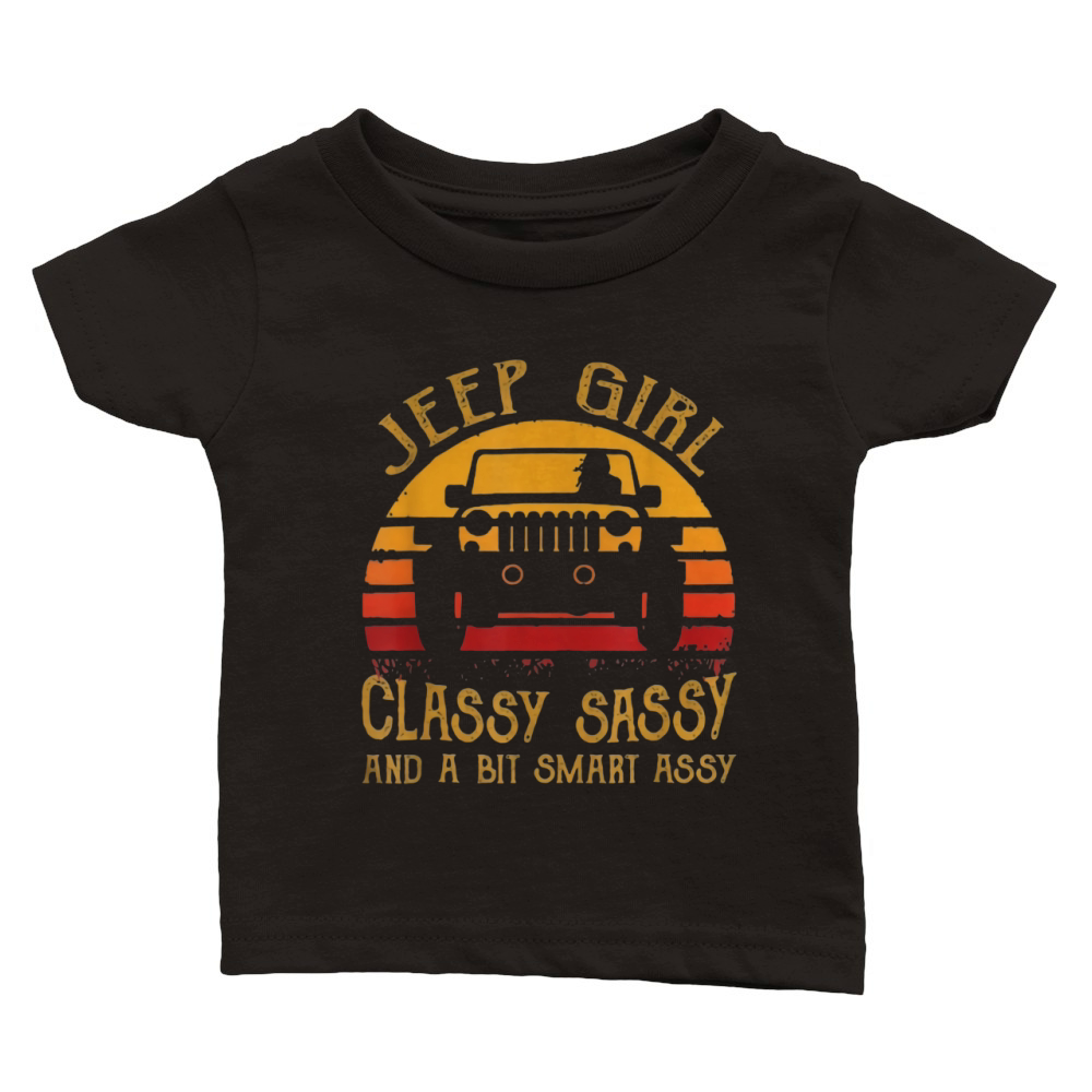 Vintage Jeep Girl Classy Sassy And A Bit Smart Assy Classic Baby Crewneck T-shirt