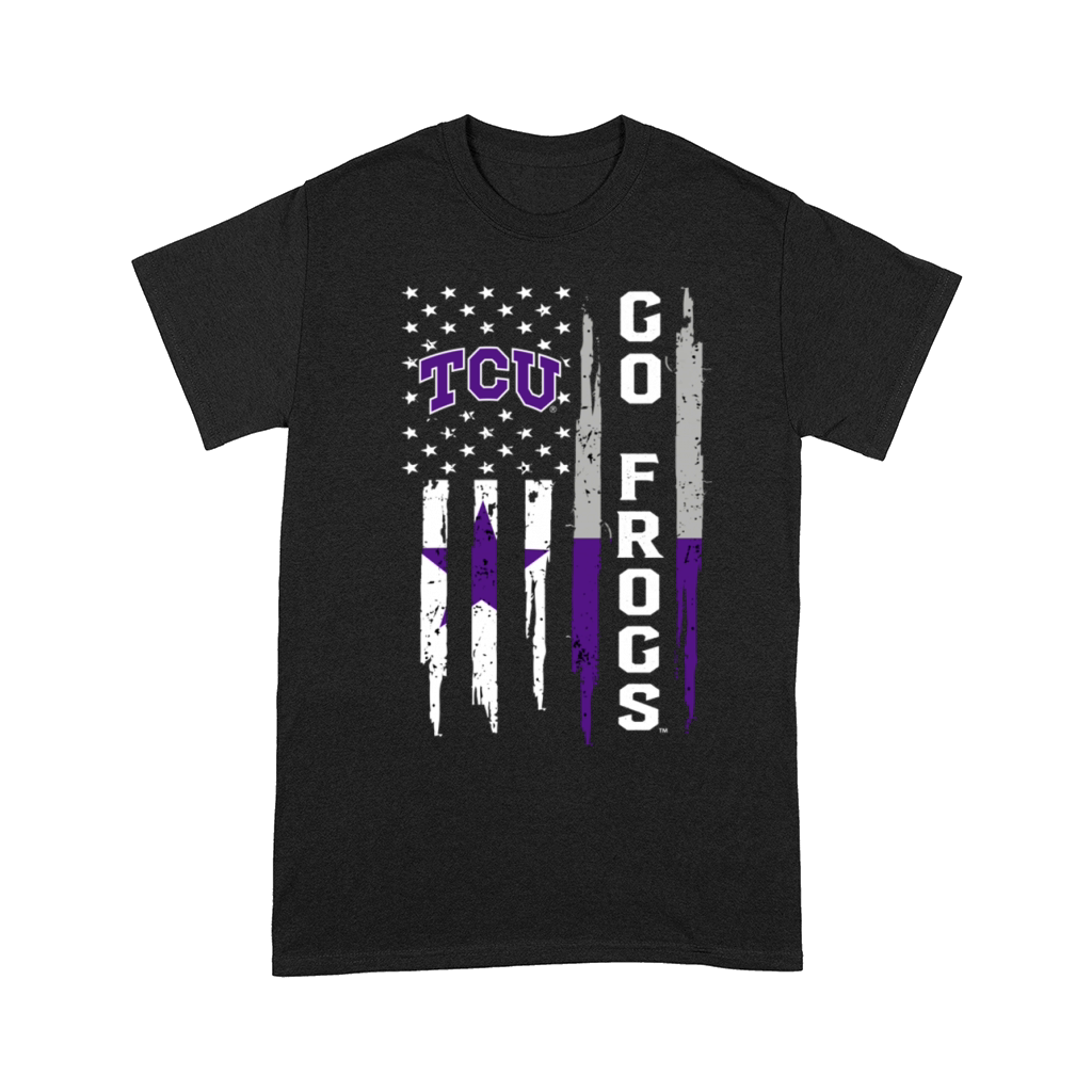 Go TCU Horned Frogs American Flag Comfort T-shirt