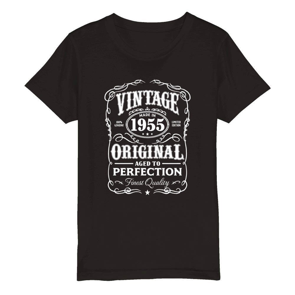 Vintage Made In 1955 Birthday Gift T-Shirt Organic Kids Crewneck T-shirt