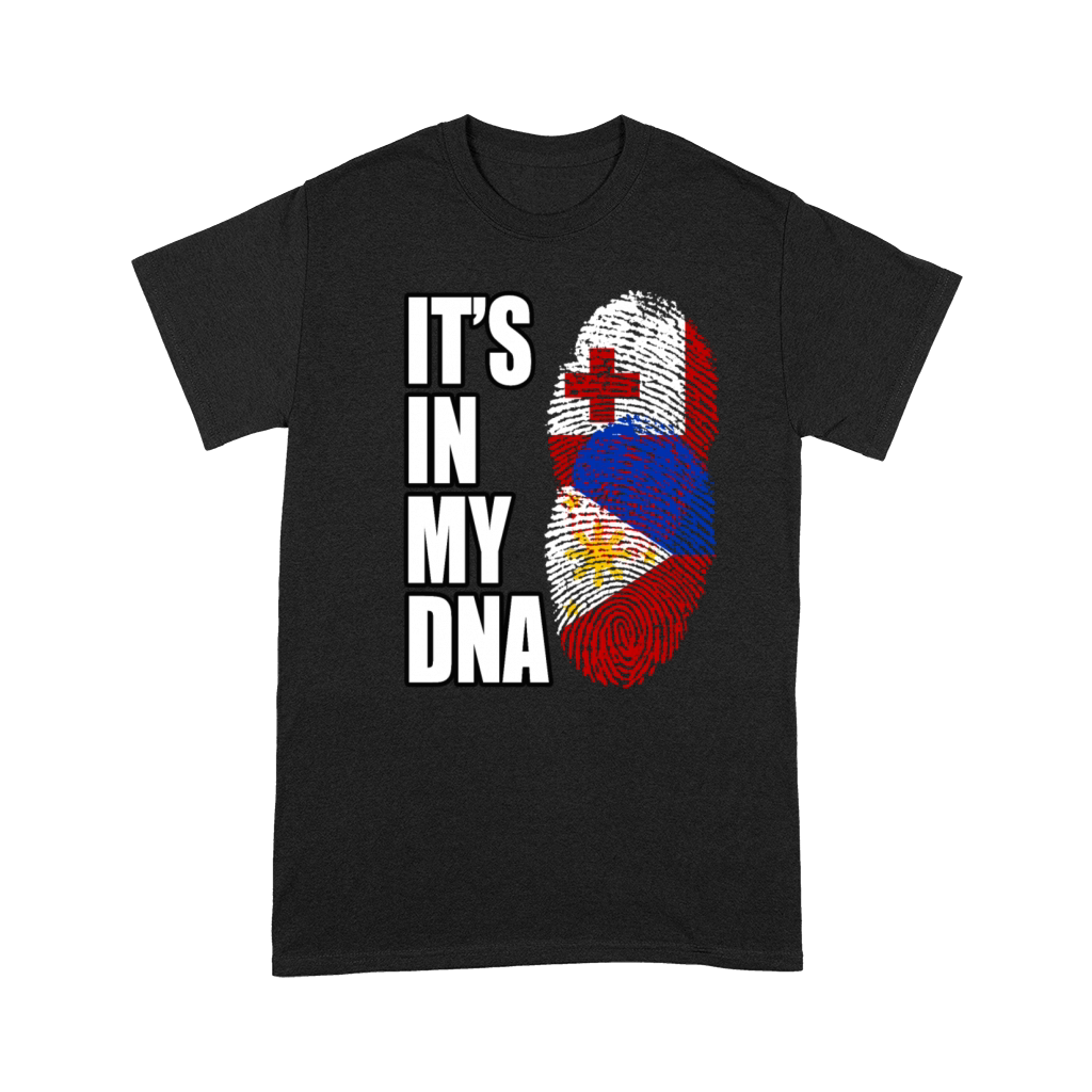 Tongan And Filipino Mix Heritage DNA Flag Premium T-shirt