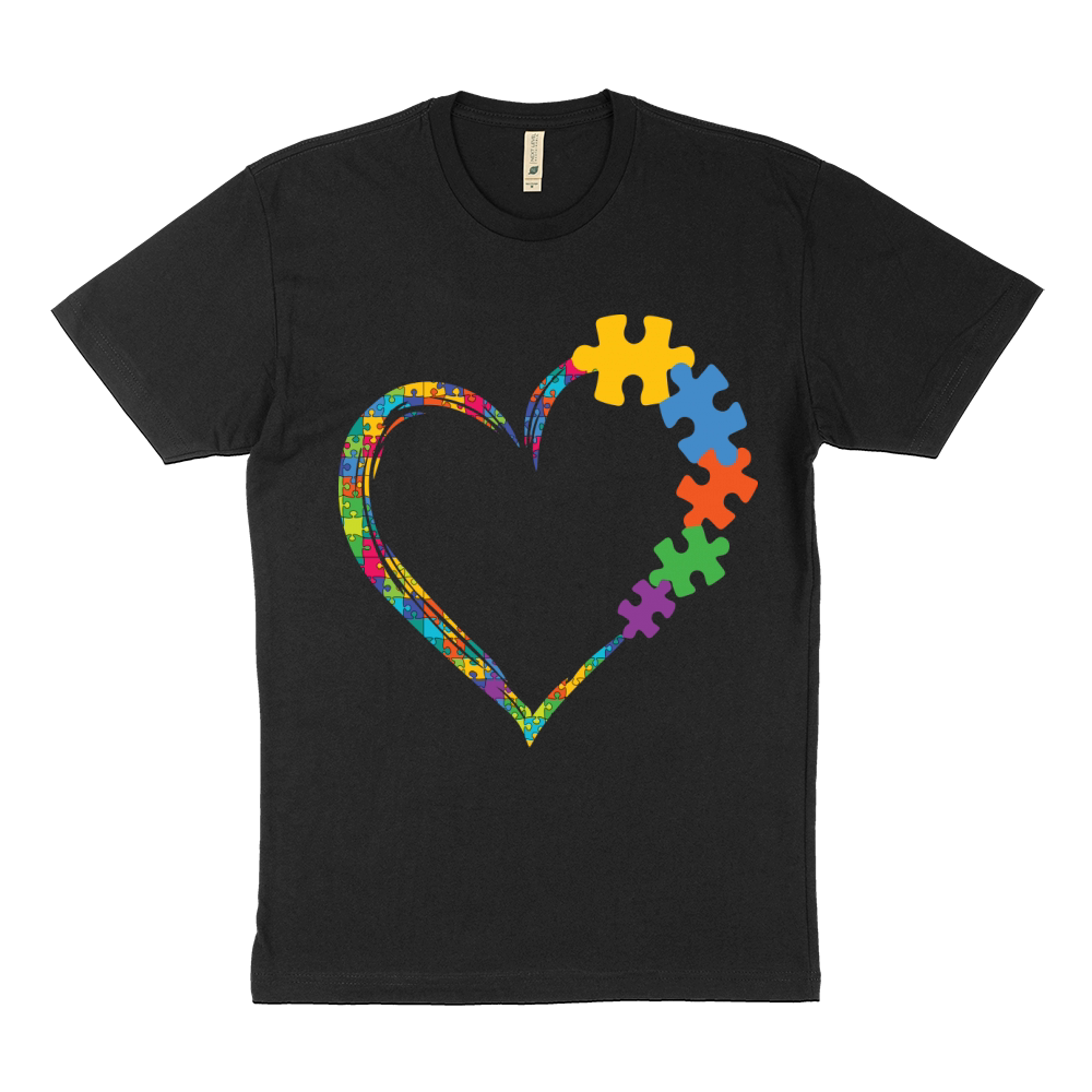 Love Heart Puzzle Autism Awareness Sustainable T-Shirt