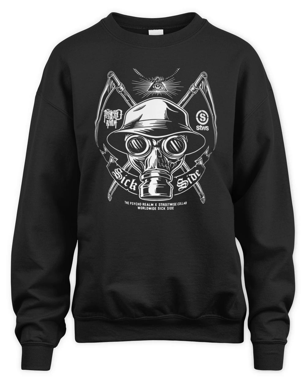 The Psycho Realm Streetwise Collab Worldwide Sick Side Unisex Premium Crewneck Sweatshirt