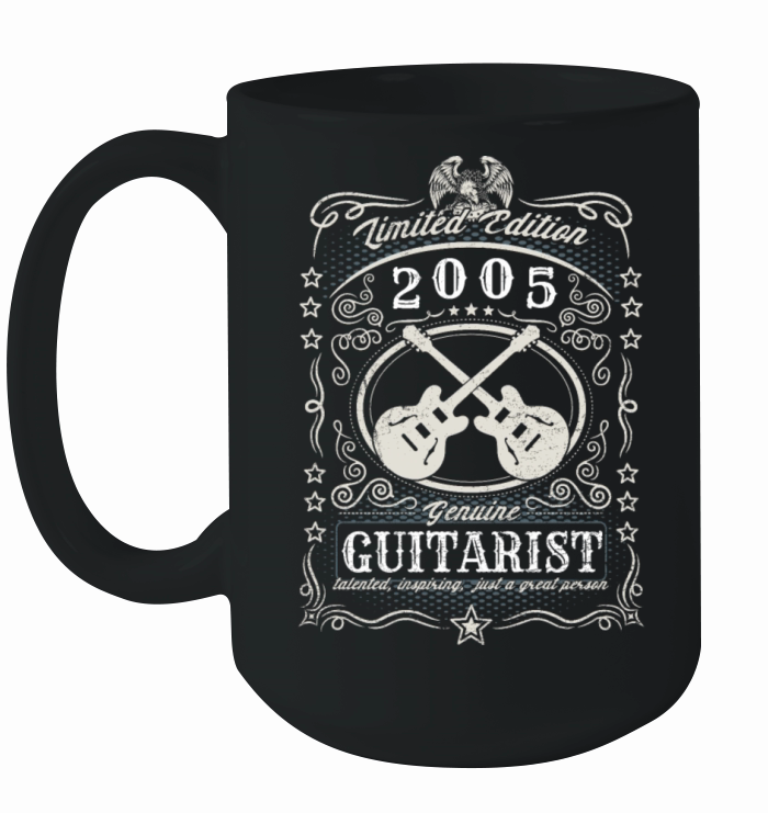 Vintage 2005 Guitarist Birthday Gift Guitar Player Ceramic Mug