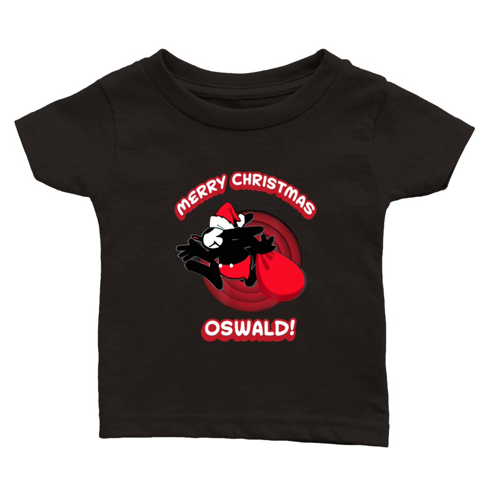 Merry Christmas Oswald Cartoon Rabbit Oswald Is Santa Claus Classic Baby Crewneck T-shirt
