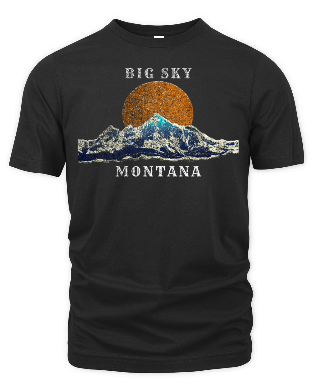Big Sky Montana With Mountain Scene Organic Unisex T-shirt