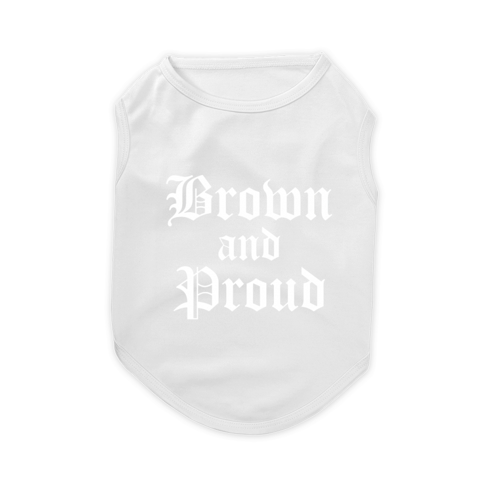 Brown and Proud Cholo Chola Old English T-Shirt Pet T-Shirt
