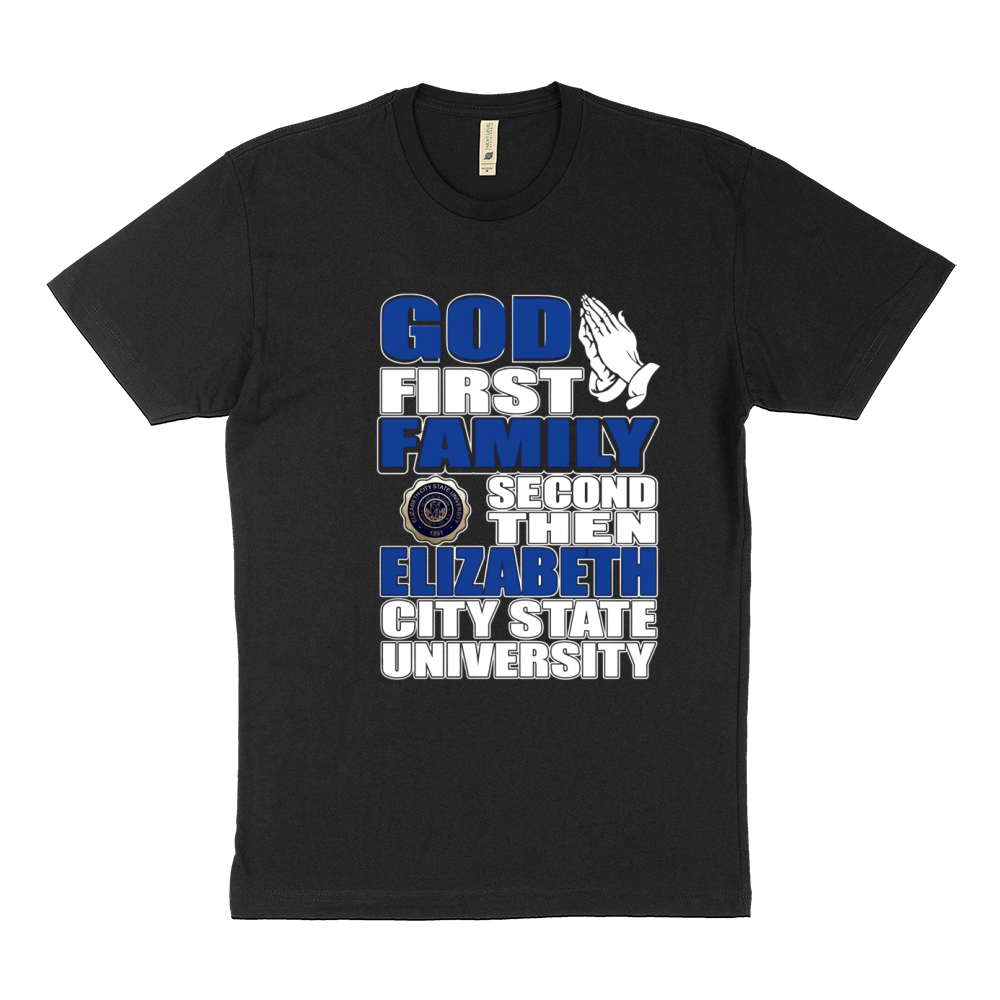 GOD FIRST- Elizabeth City State University Sustainable T-Shirt