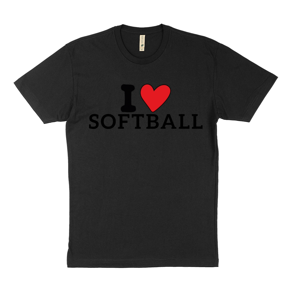 I Love Softball Cute Softball Heart Softball Lover Sustainable T-Shirt