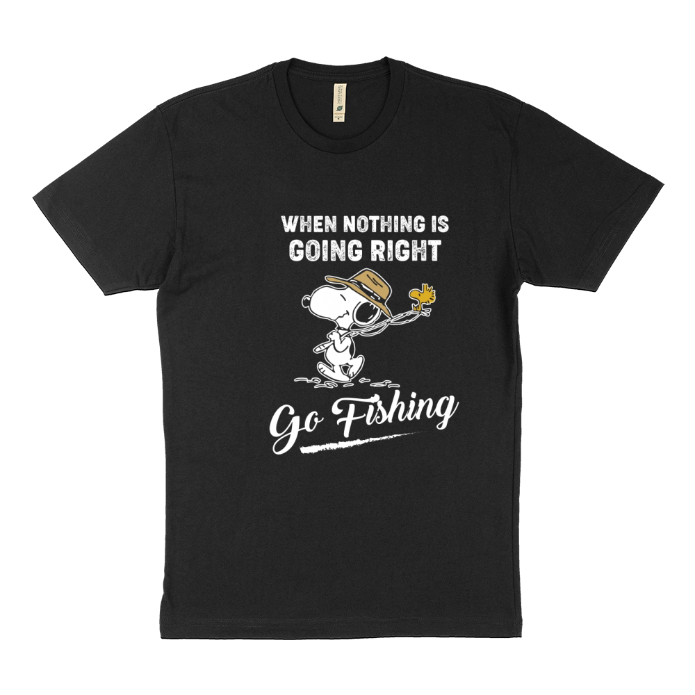 Snoopy go fishing Sustainable T-Shirt