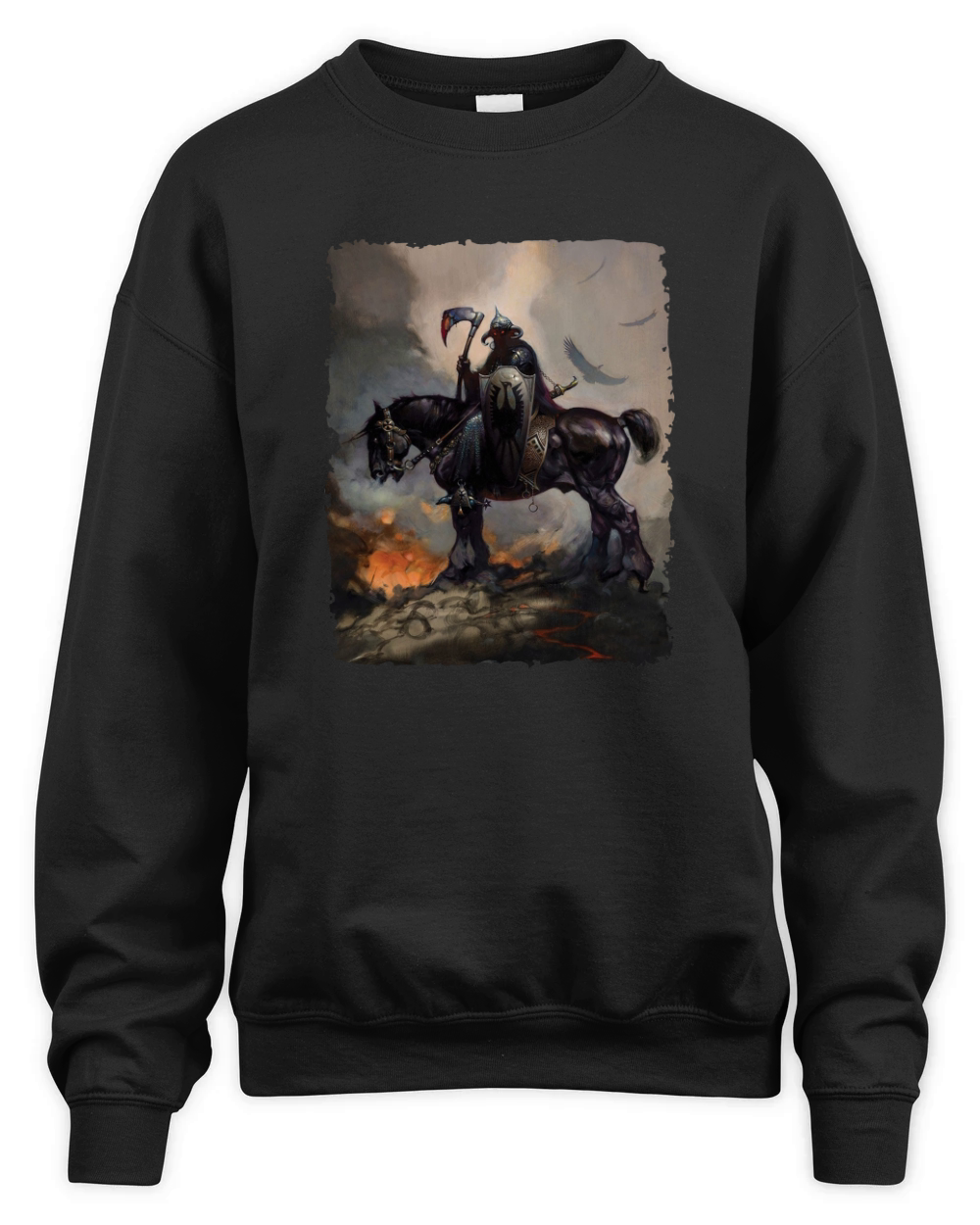 Frank Frazetta Art Death Dealer Barbarian Horror Unisex Premium Crewneck Sweatshirt