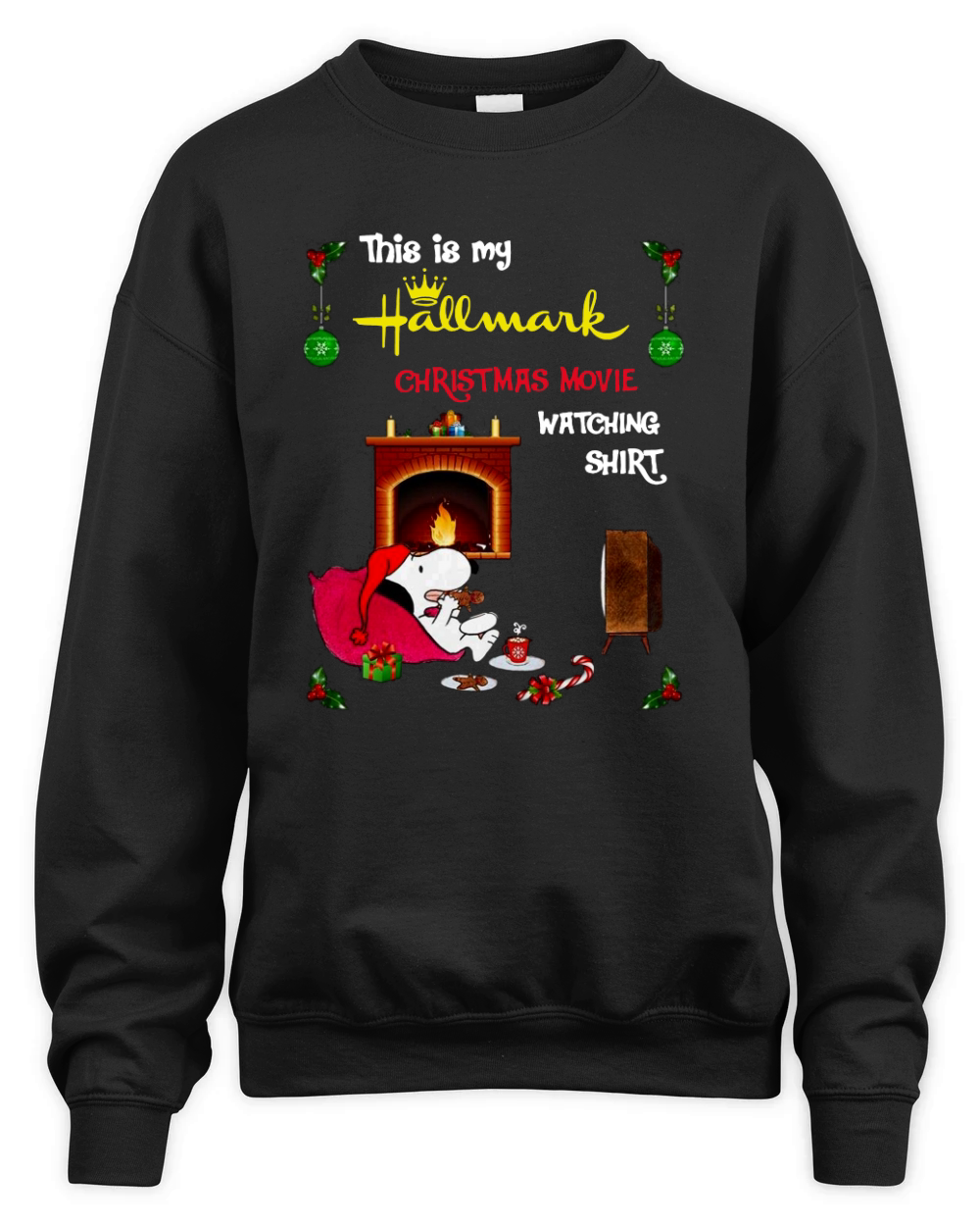Snoopy This is my Hallmark Christmas movie watching shirt - Sweat Shirt Unisex Premium Crewneck Sweatshirt
