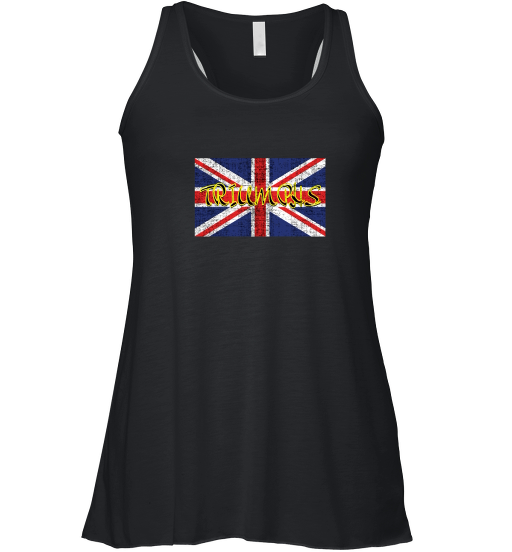 Triumphs Vintage England Flag Motorcycles Lover Women's Flowy Tank Top