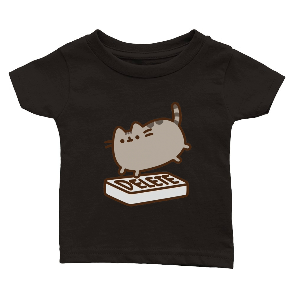 Pusheen Delete Button T-Shirt Classic Baby Crewneck T-shirt