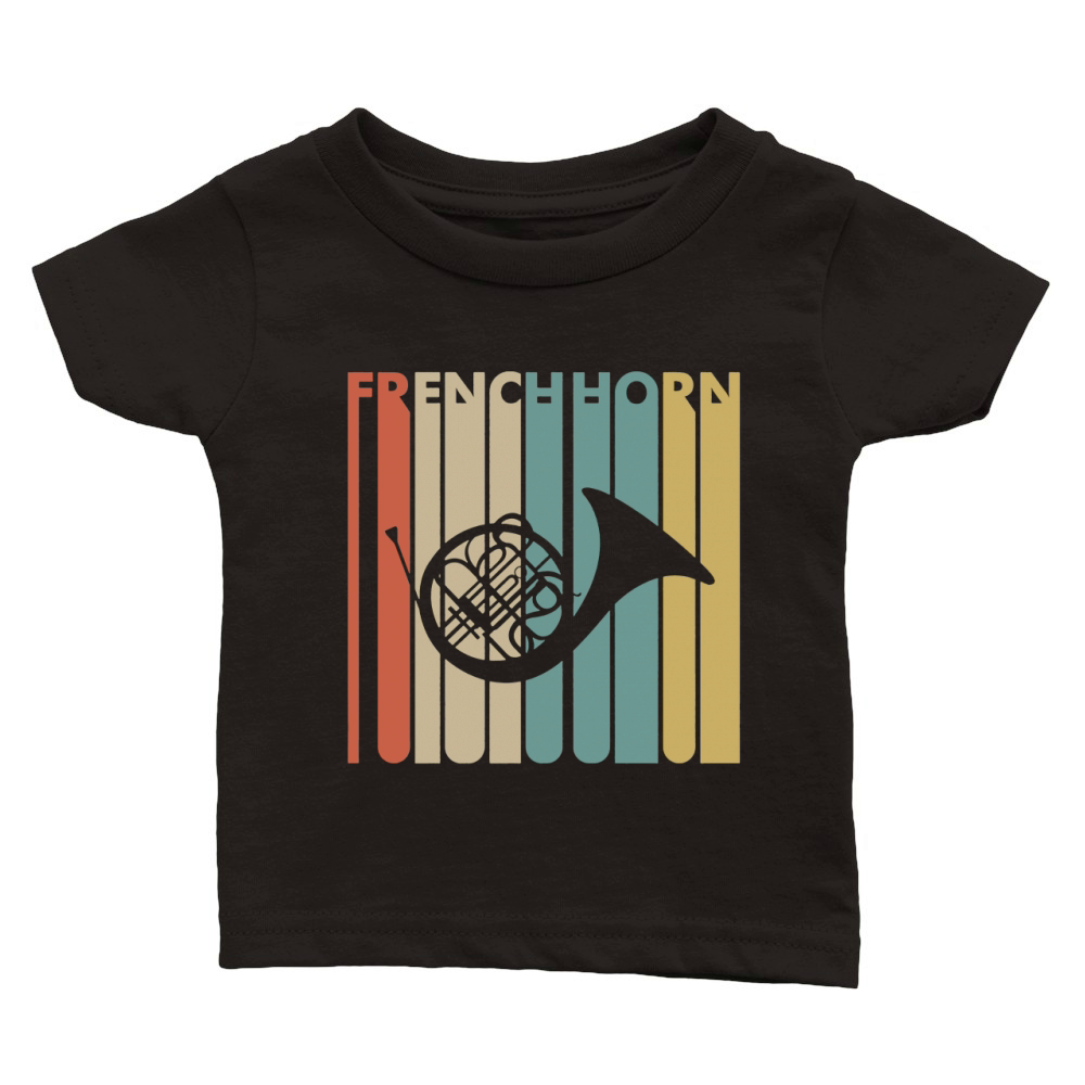 Vintage Style French Horn T shirt Classic Baby Crewneck T-shirt