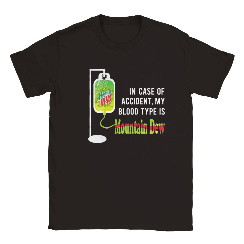 MY BLOOD TYPE IS MOUNTAIN DEW Classic Kids Crewneck T-shirt